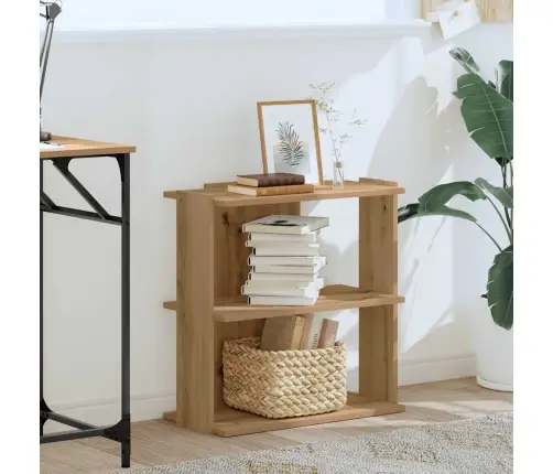 Grāmatu Skapis 3Līmeņu Amatniecības Ozols, 60X30X60 Cm Vidaxl