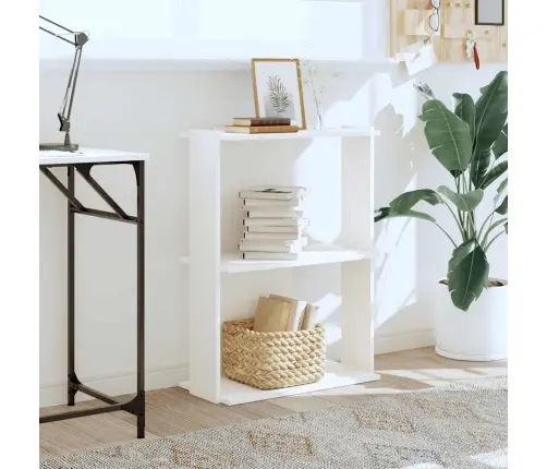 Raamaturiiul 3-Korruseline, Valge, 60X30X80 Cm Tehispuit