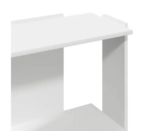 Raamaturiiul 3-Korruseline, Valge, 60X30X80 Cm Tehispuit