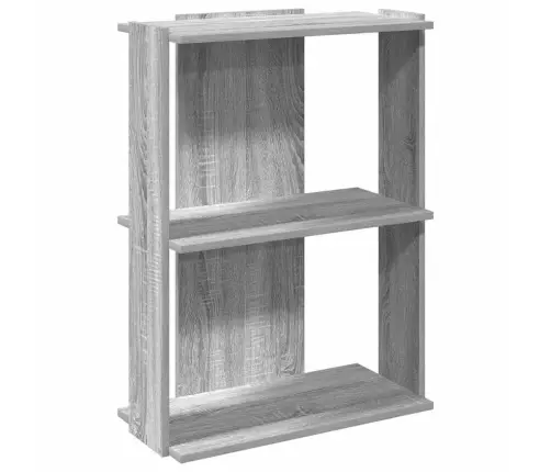 Grāmatu Plaukts, 3 Līmeņi, Pelēks, 60X30X80 Cm, Koks Vidaxl