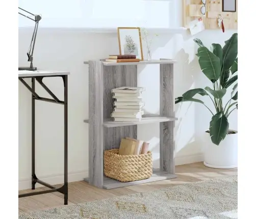 Grāmatu Plaukts, 3 Līmeņi, Pelēks, 60X30X80 Cm, Koks Vidaxl