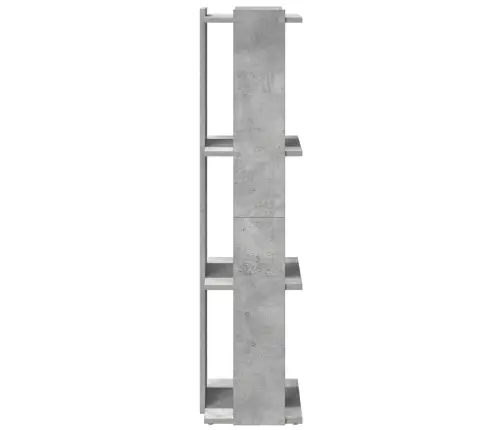 Grāmatu Skapis 3 Līmeņu Betona Pelēks 60X30X120 Cm Vidaxl