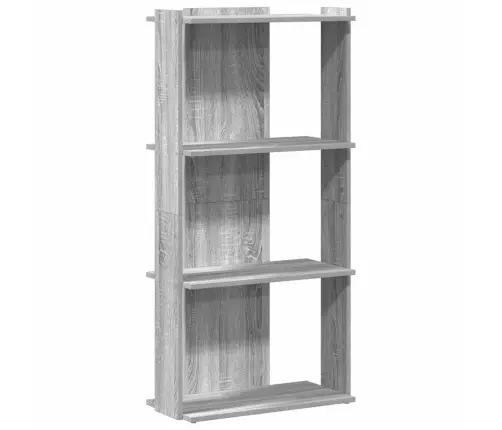 Grāmatu Plaukts, 3 Līmeņi, Pelēks, 60X30X120 Cm, Koks Vidaxl