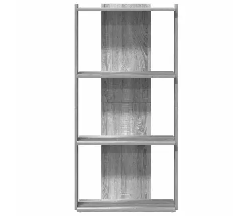 Grāmatu Plaukts, 3 Līmeņi, Pelēks, 60X30X120 Cm, Koks Vidaxl