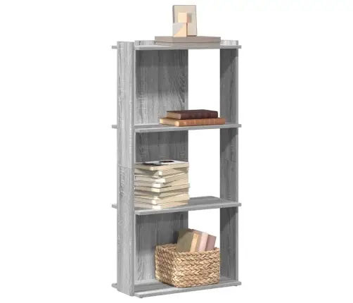 Grāmatu Plaukts, 3 Līmeņi, Pelēks, 60X30X120 Cm, Koks Vidaxl