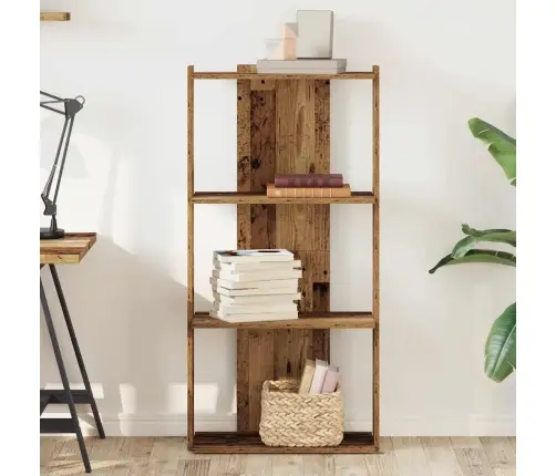 Grāmatu Skapis 3Līmeņu Vecs Koks 60X30X120Cm Inženierijas Koks Vidaxl