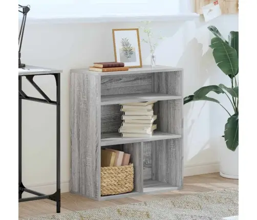 Grāmatu Plaukts, Pelēka Koka, 60X30X71,5 Cm, Inženierijas Koks Vidaxl