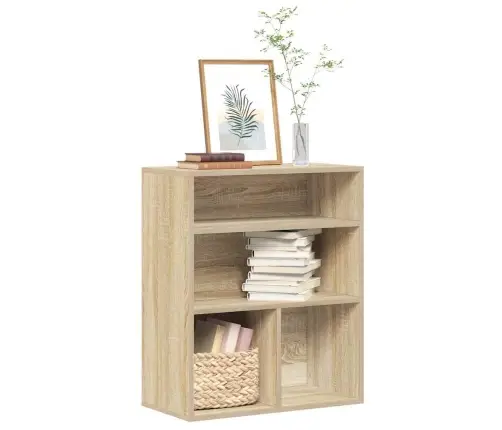 Grāmatu Plaukts, Ozola Krāsa, 60X30X71,5 Cm, Inženierijas Koks Vidaxl