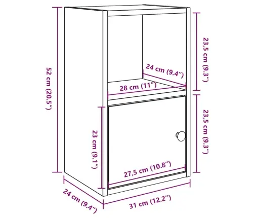 Grāmatu Plaukts, Pelēks, 31X24X52 Cm, Inženierijas Koks Vidaxl