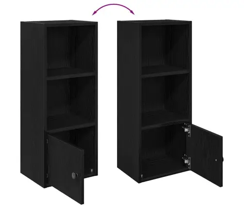 Grāmatu Skapis Melns Ozols 31X24X77 Cm Inženierzinātne Koks Vidaxl