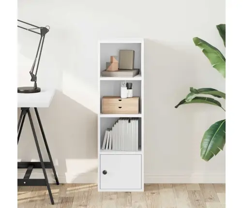 Grāmatu Plaukts, Balts, 31X24X102 Cm, Inženierijas Koks Vidaxl