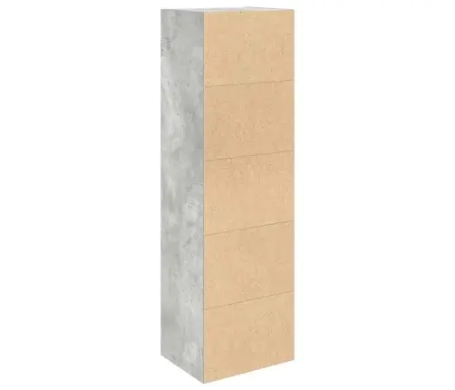 Grāmatu Plaukts, Betona Pelēks, 31X24X102 Cm, Inženierijas Koks Vidaxl