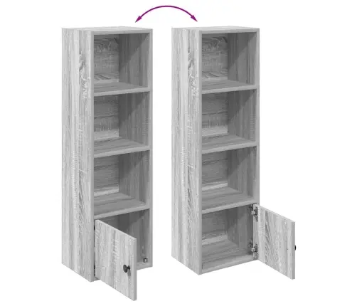 Grāmatu Plaukts, Pelēka Koka, 31X24X102 Cm, Inženierijas Koks Vidaxl