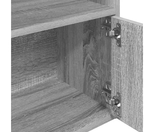 Grāmatu Plaukts, Pelēka Koka, 31X24X127 Cm, Inženierijas Koks Vidaxl