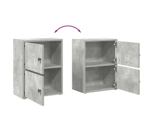 Grāmatu Plaukts, Betona Pelēks, 40X24X52 Cm, Inženierijas Koks Vidaxl