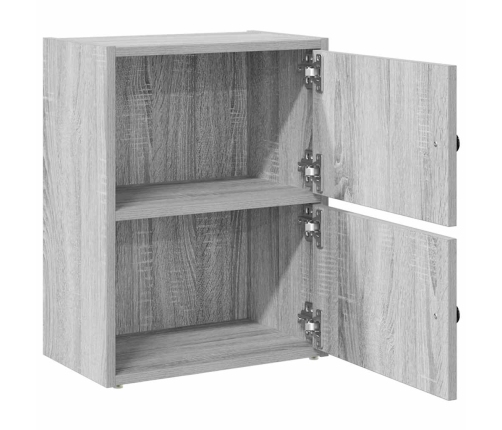 Grāmatu Plaukts, Pelēka Koka, 40X24X52 Cm, Inženierijas Koks Vidaxl