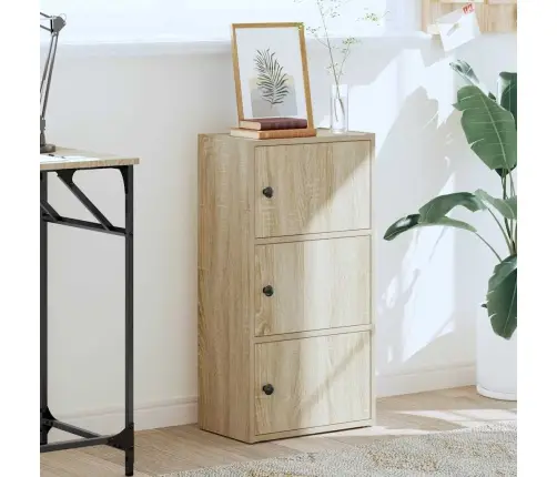 Grāmatu Plaukts, Ozola Krāsa, 40X24X77 Cm, Inženierijas Koks Vidaxl