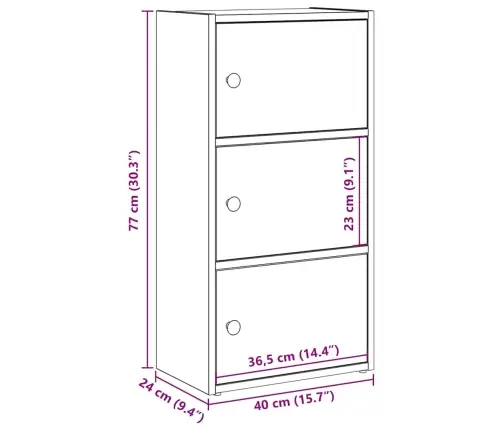 Grāmatu Plaukts, Ozola Krāsa, 40X24X77 Cm, Inženierijas Koks Vidaxl