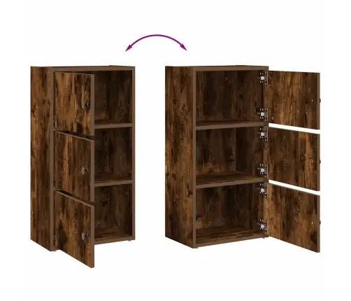 Raamatualus, Suitsutatud Tamm, 40X24X77 cm Tehispuit