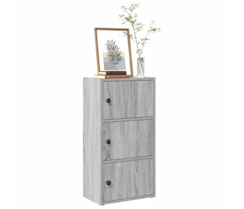 Grāmatu Plaukts, Pelēka Koka, 40X24X77 Cm, Inženierijas Koks Vidaxl