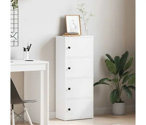 Grāmatu Skapis Balts 40X24X102 Cm Engineered Wood Vidaxl