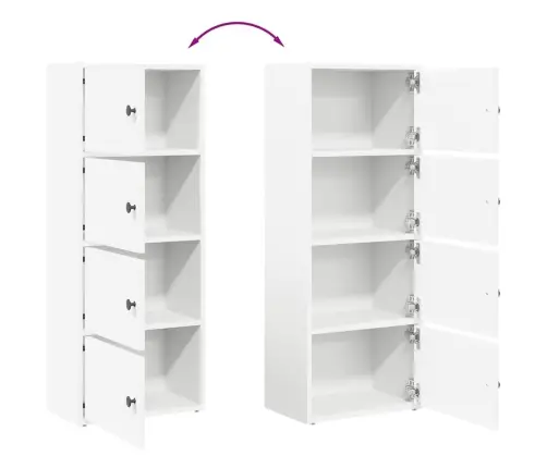 Grāmatu Skapis Balts 40X24X102 Cm Engineered Wood Vidaxl
