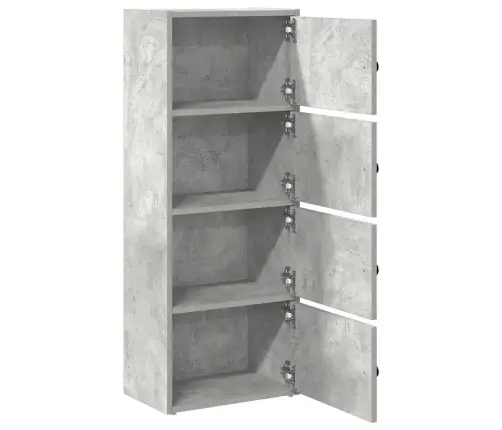 Grāmatu Plaukts, Betona Pelēks, 40X24X102 Cm, Inženierijas Koks Vidaxl