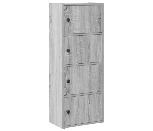 Grāmatu Plaukts, Pelēka Koka, 40X24X102 Cm, Inženierijas Koks Vidaxl