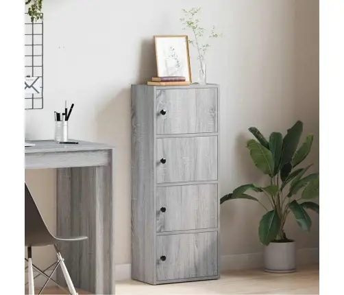 Grāmatu Plaukts, Pelēka Koka, 40X24X102 Cm, Inženierijas Koks Vidaxl