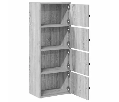 Grāmatu Plaukts, Pelēka Koka, 40X24X102 Cm, Inženierijas Koks Vidaxl