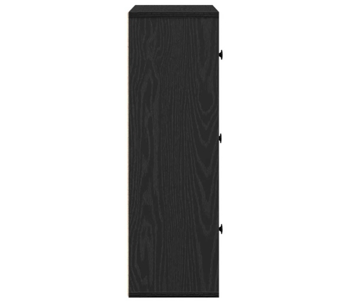 Grāmatu Plaukts, Melns Ozols, 60X24X76,5 Cm, Inženierijas Koks Vidaxl