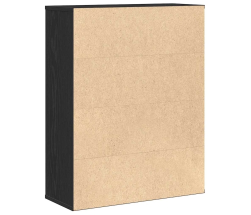 Grāmatu Plaukts, Melns Ozols, 60X24X76,5 Cm, Inženierijas Koks Vidaxl