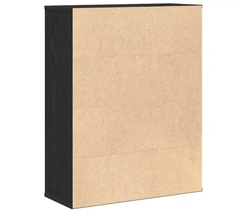 Grāmatu Plaukts, Melns Ozols, 60X24X76,5 Cm, Inženierijas Koks Vidaxl