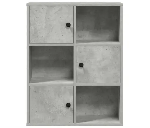 Grāmatu Plaukts, Betona Pelēks, 60X24X76,5Cm, Inženierijas Koks Vidaxl