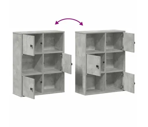 Grāmatu Plaukts, Betona Pelēks, 60X24X76,5Cm, Inženierijas Koks Vidaxl