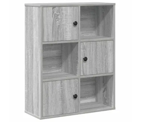 Grāmatplaukts, Pelēka Koka, 60X24X76,5 Cm, Inženierijas Koks Vidaxl