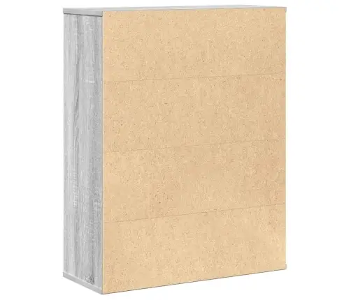 Grāmatplaukts, Pelēka Koka, 60X24X76,5 Cm, Inženierijas Koks Vidaxl
