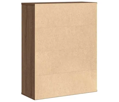 Grāmatu Plaukts, Brūna Ozola, 60X24X76,5 Cm, Inženierijas Koks Vidaxl