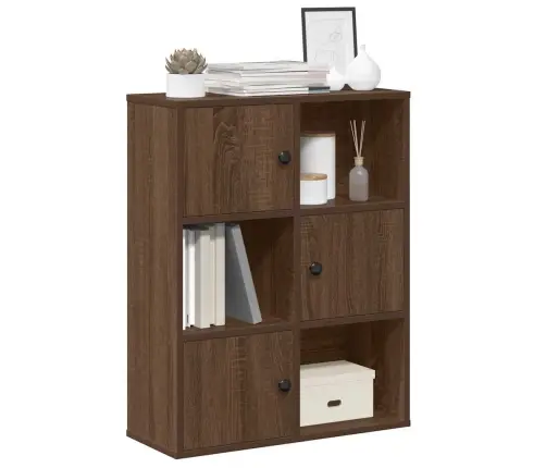 Grāmatu Plaukts, Brūna Ozola, 60X24X76,5 Cm, Inženierijas Koks Vidaxl