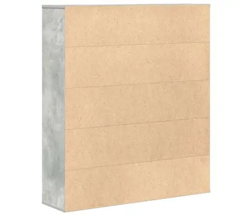 Grāmatuplaukts, Betona Pelēks, 89X24X101,5Cm, Inženierijas Koks Vidaxl