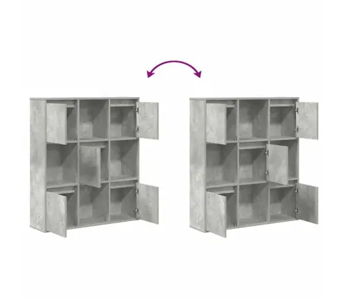 Grāmatuplaukts, Betona Pelēks, 89X24X101,5Cm, Inženierijas Koks Vidaxl