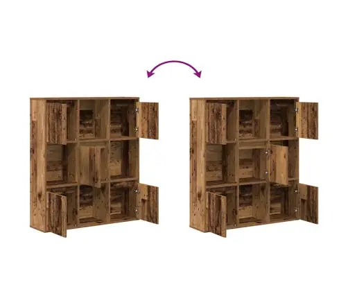 Grāmatu Plaukts, Veca Koka, 89X24X101,5 Cm, Inženierijas Koks Vidaxl