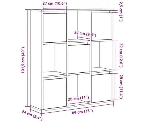 Grāmatu Plaukts, Veca Koka, 89X24X101,5 Cm, Inženierijas Koks Vidaxl