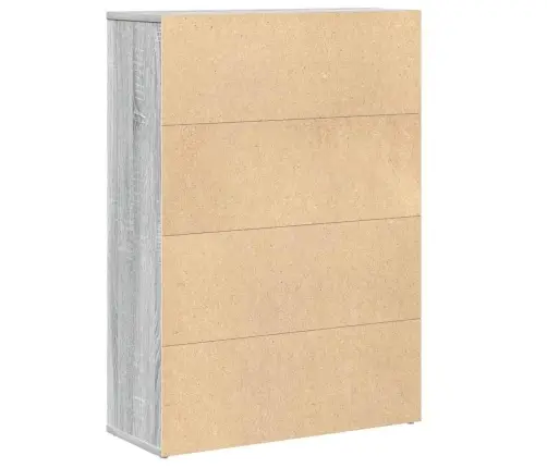 Grāmatu Plaukts, Pelēka Koka, 60X24X85 Cm, Inženierijas Koks Vidaxl