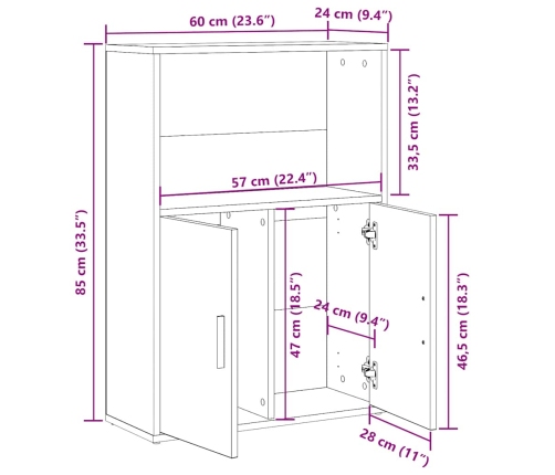 Raamatualus, Hall Sonoma Tamm, 60X24X85 cm Tehispuit