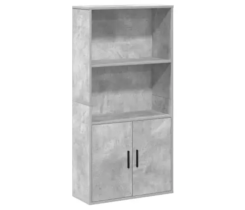 Grāmatu Plaukts, Betona Pelēks, 60X24X120 Cm, Inženierijas Koks Vidaxl