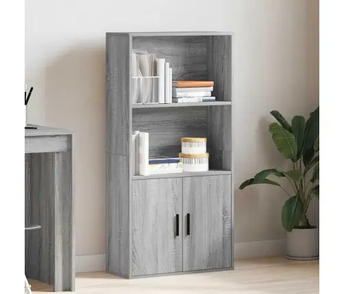 Grāmatu Plaukts, Pelēka Koka, 60X24X120 Cm, Inženierijas Koks Vidaxl