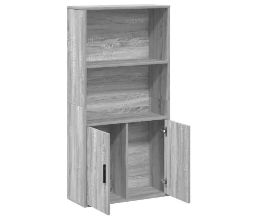 Grāmatu Plaukts, Pelēka Koka, 60X24X120 Cm, Inženierijas Koks Vidaxl