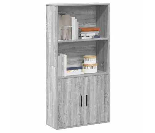 Grāmatu Plaukts, Pelēka Koka, 60X24X120 Cm, Inženierijas Koks Vidaxl