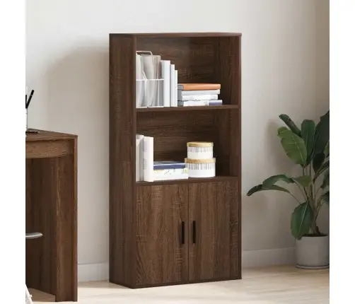 Grāmatu Plaukts, Brūna Ozola, 60X24X120 Cm, Inženierijas Koks Vidaxl